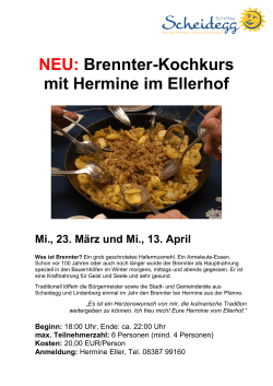 NEU: Brennter-Kochkurs mit Hermine im Ellerhof