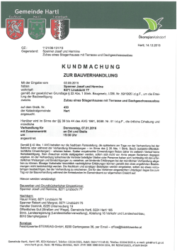 Spanner, Linzbüchl 77 - KM Bauverhandlung vom 7.1.2016