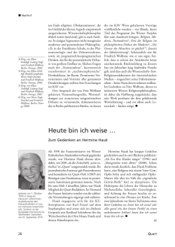 Heute bin ich weise