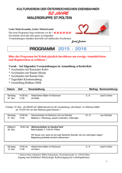 Jahresprogramm - Kulturverein der &Ouml;sterreichischen Eisenbahner