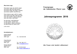 Jahresprogramm 2016