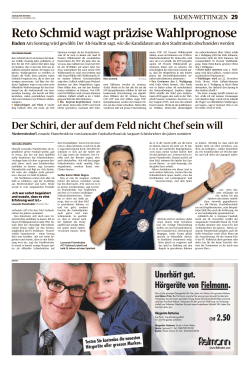 AZ Badener Tagblatt, vom: Freitag, 16. Oktober 2015