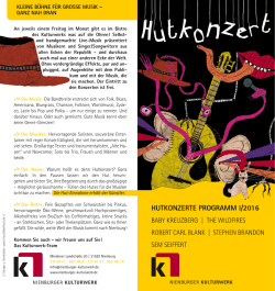 HUTKONZERTE PROgRamm I/2016
