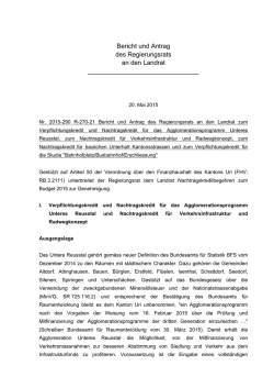 LA.2015-0145 I. Bericht und Antrag des Regierungsrats