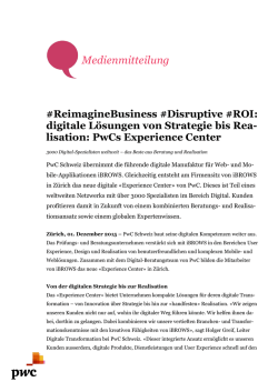 digitale L&ouml;sungen von Strategie bis Realisation: PwCs Experience