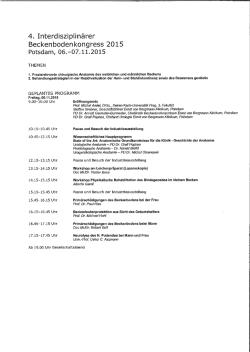 4. Interdisziplinärer Beckenbodenkongress 2015