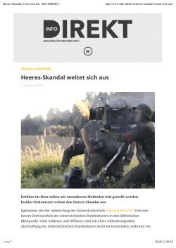 Heeres-Skandal weitet sich aus - Info-DIREKT