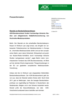Skandal um Bandscheibenprothesen - AOK
