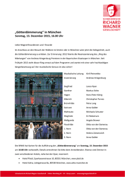 Hallo Katja - Schweizerische Richard Wagner Gesellschaft