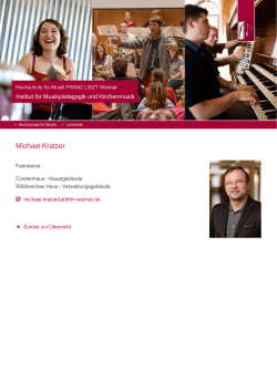 Michael Kratzer - Hochschule für Musik FRANZ LISZT Weimar