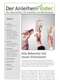 Alte Bekannte mit neuen Emissionen