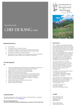 Chef de Rang (w/M) - Berghotel Rehlegg