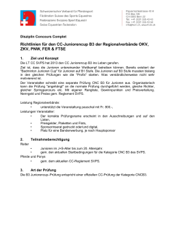 Richtlinien für den CC-Juniorencup B3 der Regionalverbände OKV