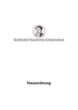 Hausordnung - Kurfürst-Salentin