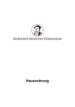 Hausordnung - Kurf&uuml;rst-Salentin