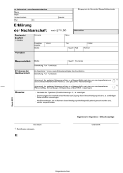 Erklärung der Nachbarschaft nach § 71 LBO