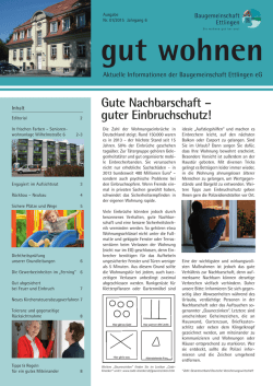 Gute Nachbarschaft &ndash; guter Einbruchschutz!