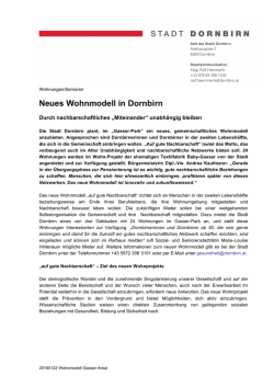 Neues Wohnmodell in Dornbirn