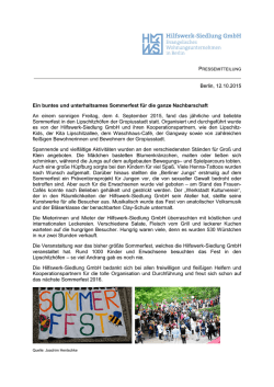 Ein buntes und unterhaltsames Sommerfest f&uuml;r die ganze