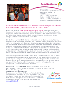 Reise durch die Wunder der Chakren im Advent Julietta