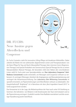 DR. FUCHS: Neue Ans&auml;tze gegen Altersflecken und Couperose