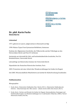 Dr. phil. Karin Fuchs - Institut für Kulturforschung Graubünden