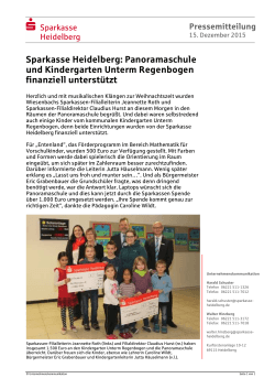 Panoramaschule und Kindergarten Unterm Regenbogen finanziell
