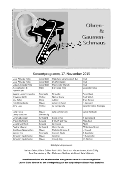 Konzertprogramm, 17. November 2015