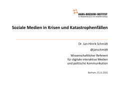 (II) Soziale Medien in Krisen‐ und Katastrophenfällen