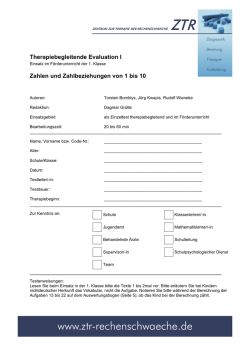 Zahlbegriffstest f&uuml;r die Zahlen 1