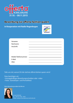 Bewerbung zur offerta fashion queen