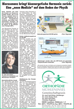 Bioresonanz bringt bioenergetische Harmonie zurück: Eine „neue