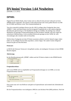 DV4mini Version 1.64 Neuheiten - ham