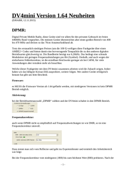 DV4mini Version 1.64 Neuheiten - ham