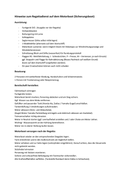 Hinweise zum Regattadienst auf dem Motorboot