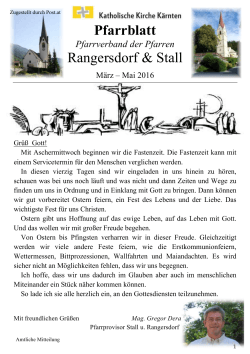 Pfarrblatt Rangersdorf & Stall