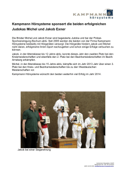 Neuigkeit „Kampmann Hörsysteme sponsert die beiden Judokas