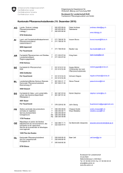 Kantonale Pflanzenschutzdienste - Bundesamt für Landwirtschaft