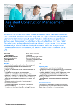Assistent Construction Management (m/w)