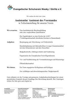 Assistentin/ Assistent des Vorstandes - Dietrich-Heise