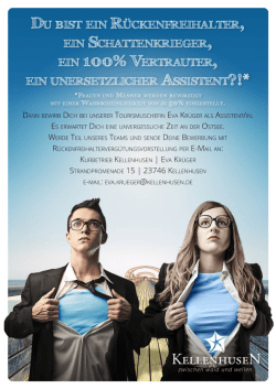 Du bist ein R&uuml;ckenfReihalteR, ein schattenkRiegeR, ein 100