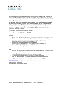 LuzernPlus – Assistent/in des Geschäftsführers (50-60%)