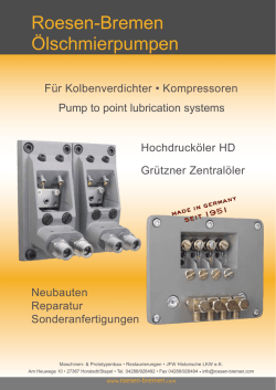 Ölschmierpumpen Roesen-Bremen - Roesen