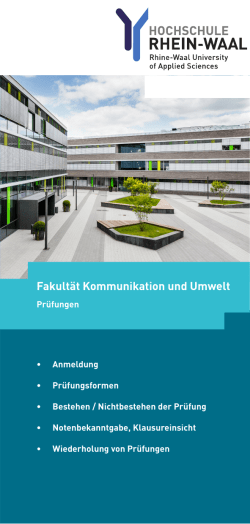 Informationen zu Pr&uuml;fungen - Hochschule Rhein-Waal