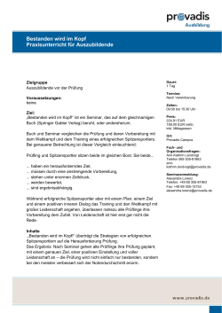 Bestanden wird im Kopf Praxisunterricht für Auszubildende