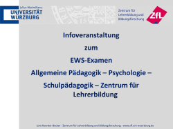 Infoveranstaltung zum EWS-Examen Allgemeine P&auml;dagogik