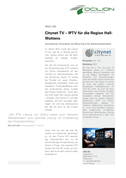Citynet TV – IPTV für die Region Hall- Wattens