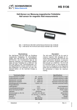 HS 5136 - Hall sensor for magnetic field measurements