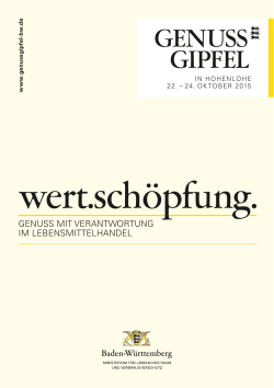 Programm des Genussgipfels 2015 - Ministerium f&uuml;r L&auml;ndlichen