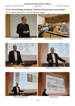 TECHNISCHE GESELLSCHAFT ZÜRICH 1/3 Prof. Dr
